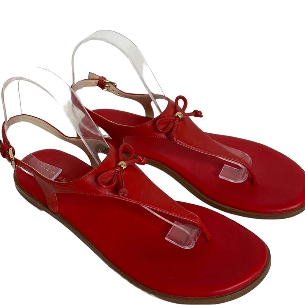 Cole Haan Flat Red Bow Sandals Size 10B